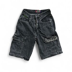 Empyre Dark Grey Trendy Y2K Cargo Shorts